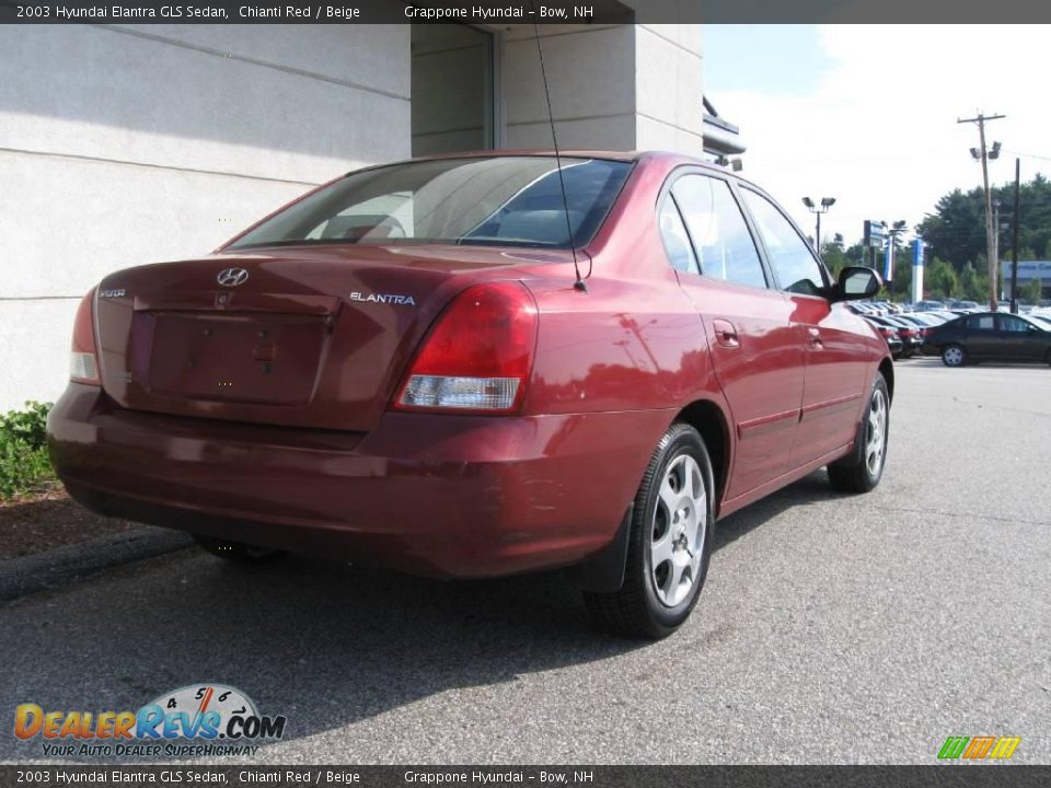 2003 Hyundai Elantra GLS Sedan Chianti Red / Beige Photo #3
