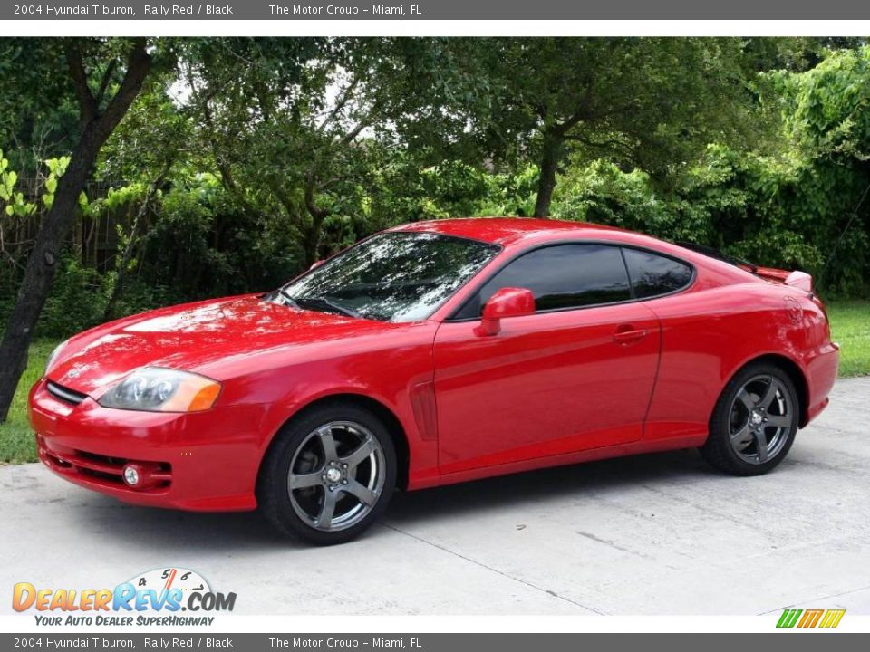 2004 Hyundai Tiburon Rally Red / Black Photo #2