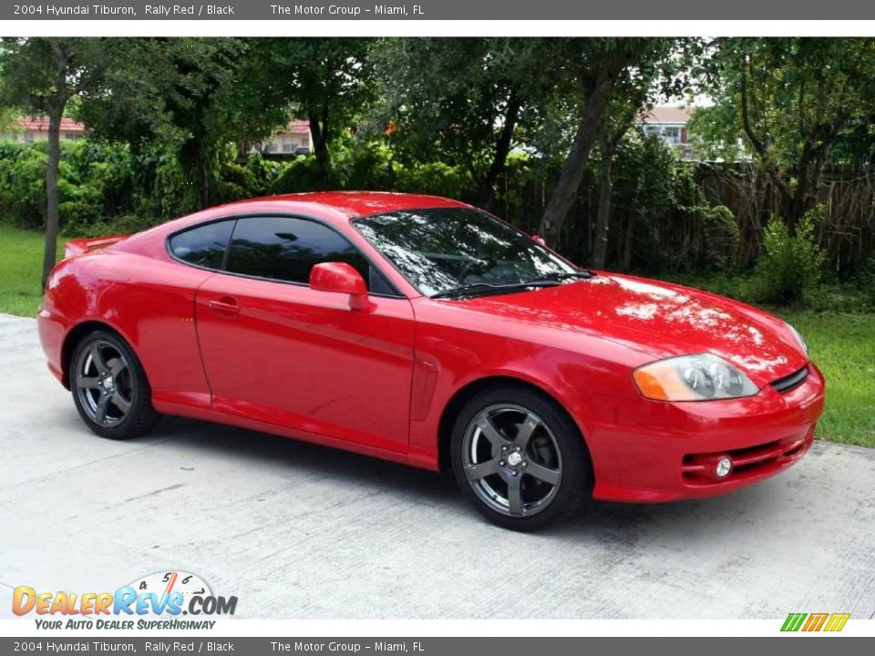 2004 Hyundai Tiburon Rally Red / Black Photo #13