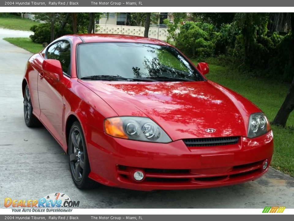 2004 Hyundai Tiburon Rally Red / Black Photo #21