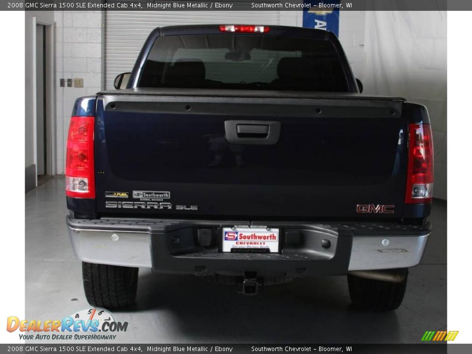 2008 GMC Sierra 1500 SLE Extended Cab 4x4 Midnight Blue Metallic / Ebony Photo #3