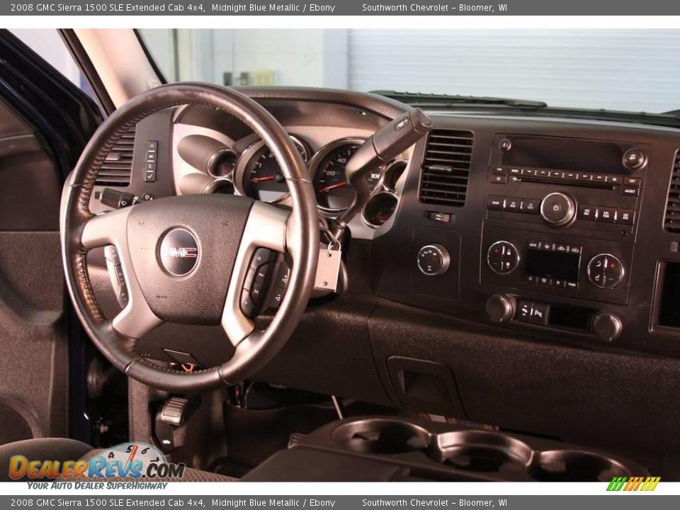 2008 GMC Sierra 1500 SLE Extended Cab 4x4 Midnight Blue Metallic / Ebony Photo #6