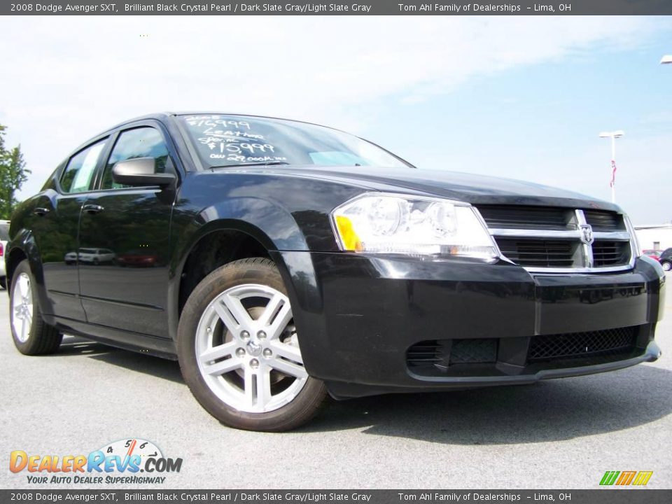 2008 Dodge Avenger SXT Brilliant Black Crystal Pearl / Dark Slate Gray/Light Slate Gray Photo #1