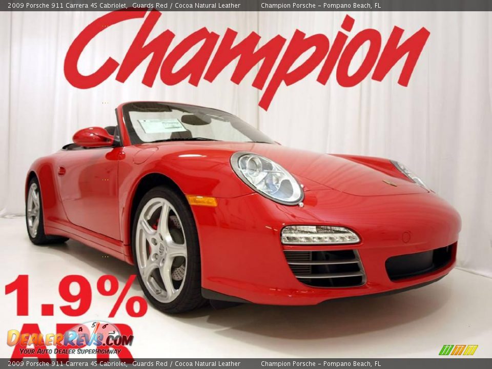2009 Porsche 911 Carrera 4S Cabriolet Guards Red / Cocoa Natural Leather Photo #1