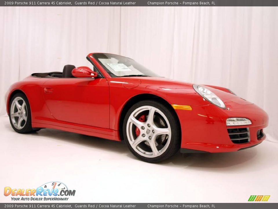 2009 Porsche 911 Carrera 4S Cabriolet Guards Red / Cocoa Natural Leather Photo #2