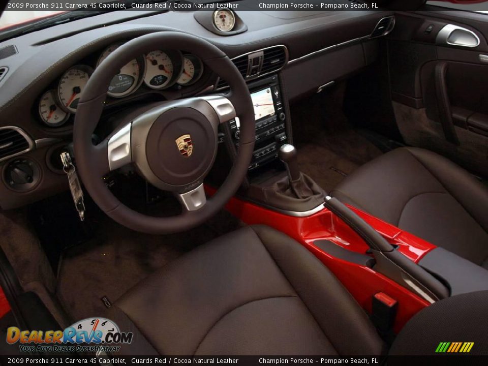 2009 Porsche 911 Carrera 4S Cabriolet Guards Red / Cocoa Natural Leather Photo #10