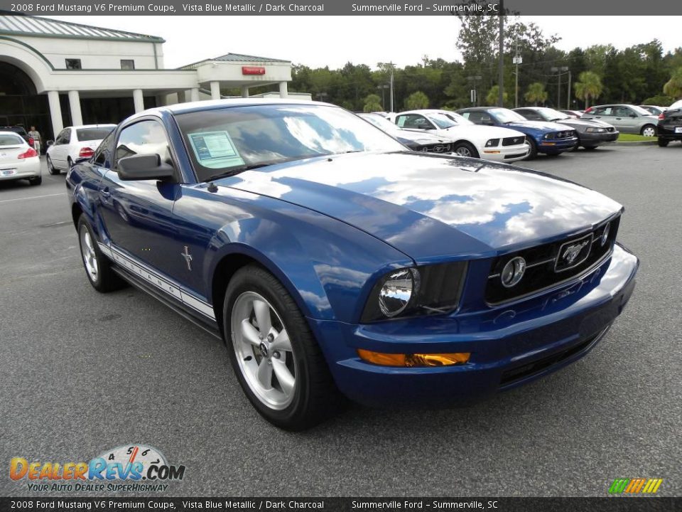 2008 Ford Mustang V6 Premium Coupe Vista Blue Metallic / Dark Charcoal Photo #1