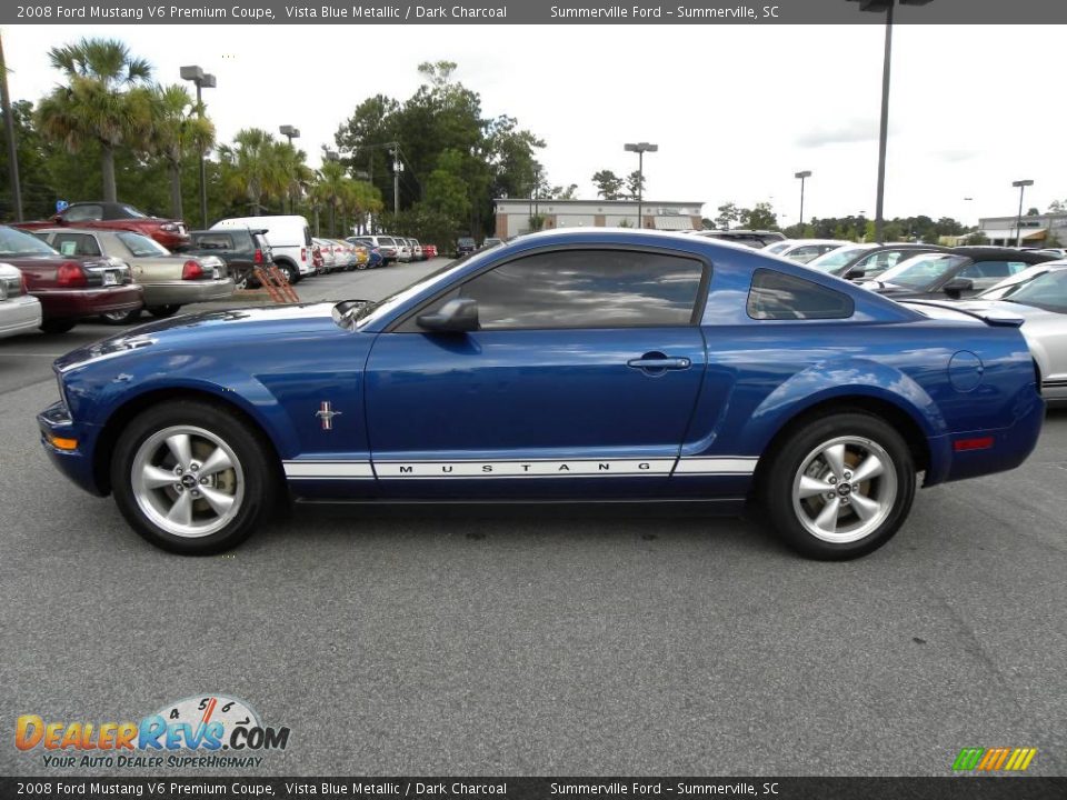 2008 Ford Mustang V6 Premium Coupe Vista Blue Metallic / Dark Charcoal Photo #2