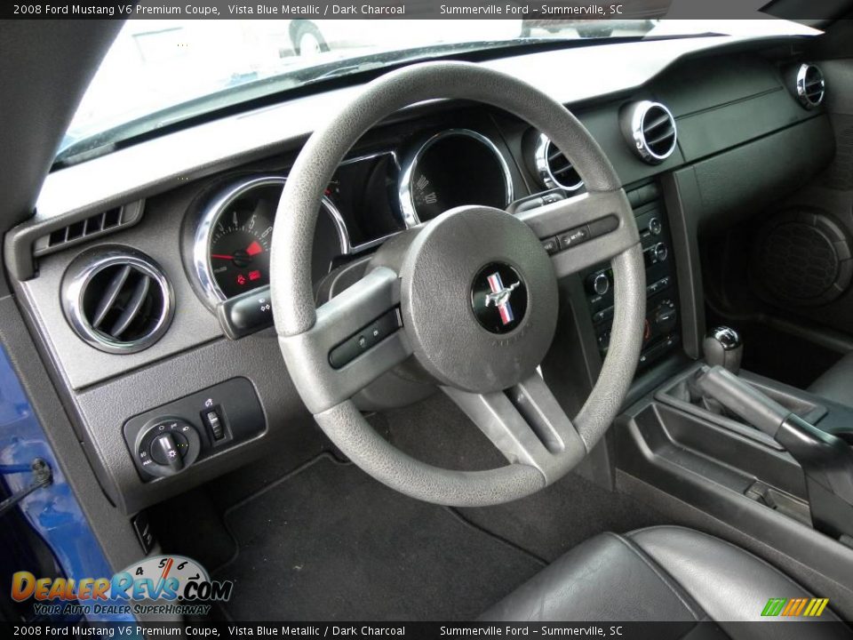 2008 Ford Mustang V6 Premium Coupe Vista Blue Metallic / Dark Charcoal Photo #3
