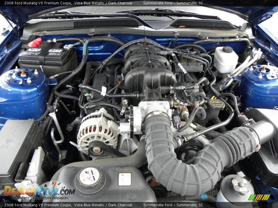 2008 Ford Mustang V6 Premium Coupe Vista Blue Metallic / Dark Charcoal Photo #14