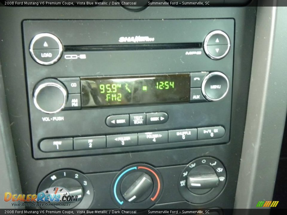2008 Ford Mustang V6 Premium Coupe Vista Blue Metallic / Dark Charcoal Photo #16