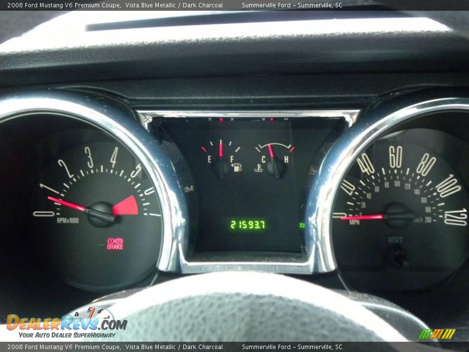2008 Ford Mustang V6 Premium Coupe Vista Blue Metallic / Dark Charcoal Photo #17