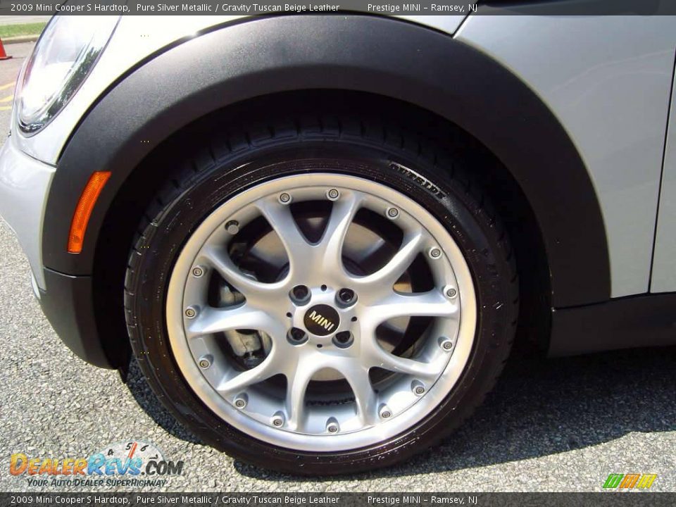 2009 Mini Cooper S Hardtop Pure Silver Metallic / Gravity Tuscan Beige Leather Photo #3