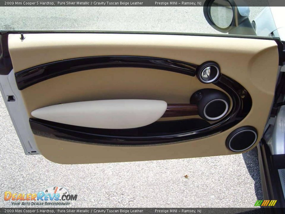 2009 Mini Cooper S Hardtop Pure Silver Metallic / Gravity Tuscan Beige Leather Photo #4
