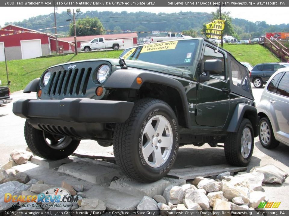2008 Jeep Wrangler X 4x4 Jeep Green Metallic / Dark Slate Gray/Medium Slate Gray Photo #2