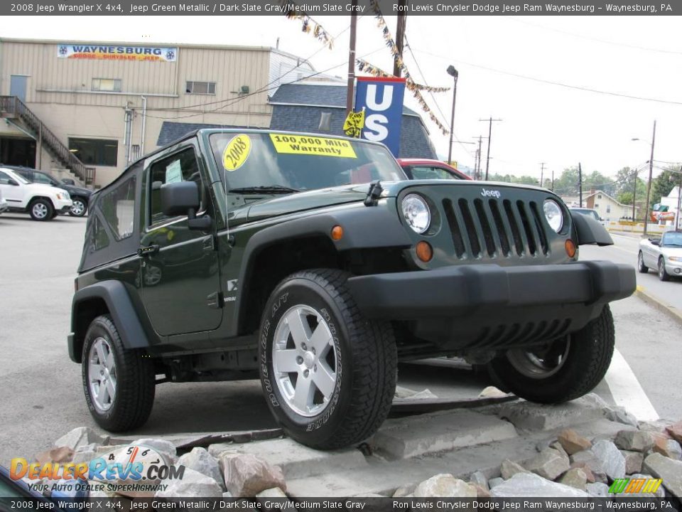 2008 Jeep Wrangler X 4x4 Jeep Green Metallic / Dark Slate Gray/Medium Slate Gray Photo #3