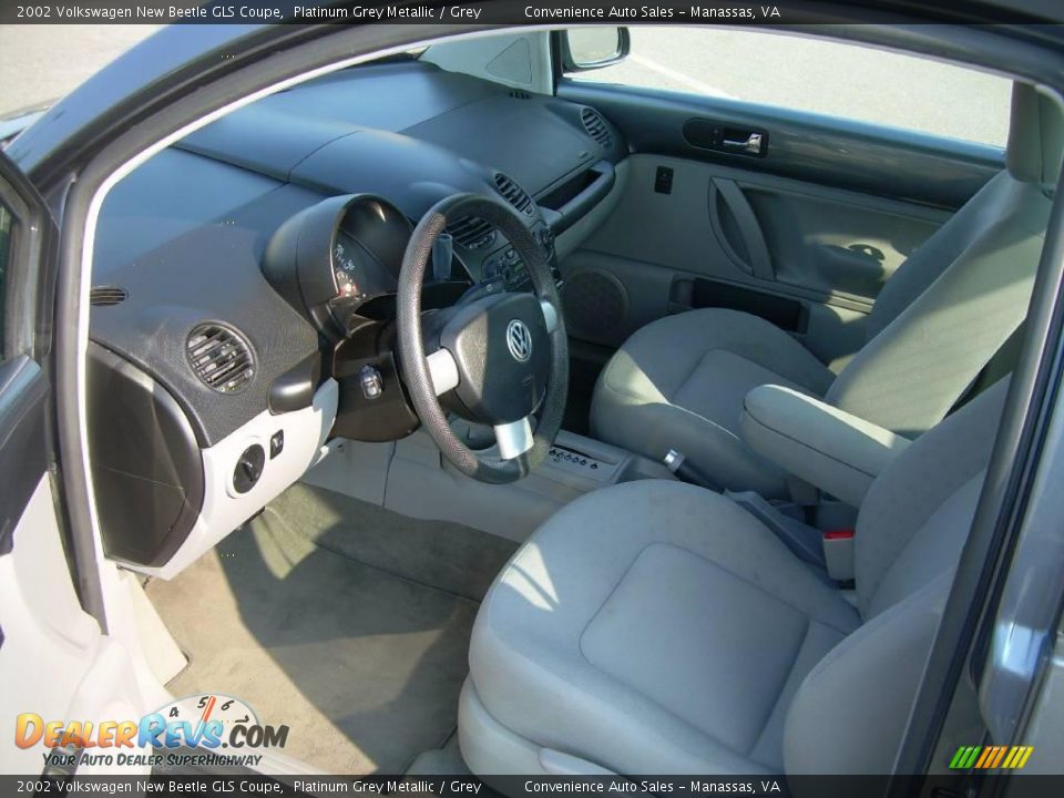 2002 Volkswagen New Beetle GLS Coupe Platinum Grey Metallic / Grey Photo #14