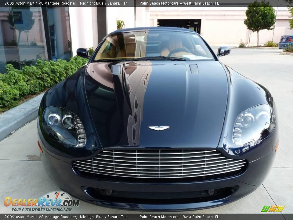 2009 Aston Martin V8 Vantage Roadster Midnight Blue / Sahara Tan Photo #2
