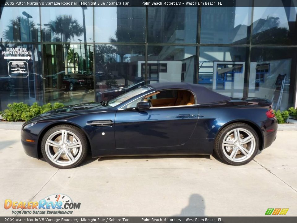 2009 Aston Martin V8 Vantage Roadster Midnight Blue / Sahara Tan Photo #3