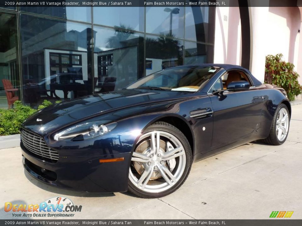 2009 Aston Martin V8 Vantage Roadster Midnight Blue / Sahara Tan Photo #7