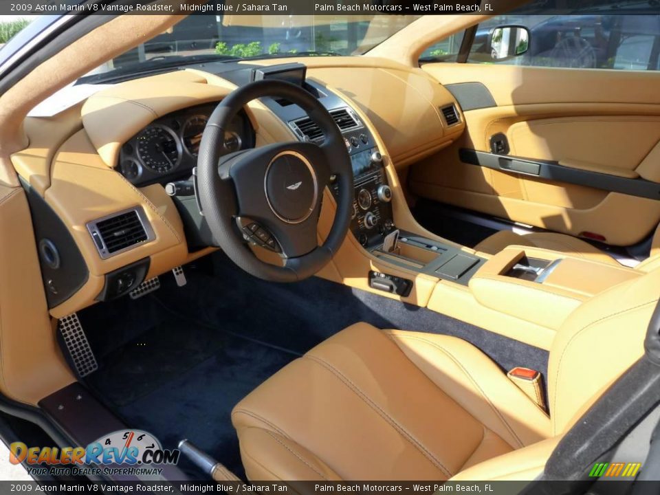 2009 Aston Martin V8 Vantage Roadster Midnight Blue / Sahara Tan Photo #8