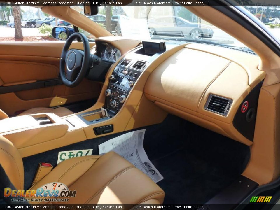 2009 Aston Martin V8 Vantage Roadster Midnight Blue / Sahara Tan Photo #12