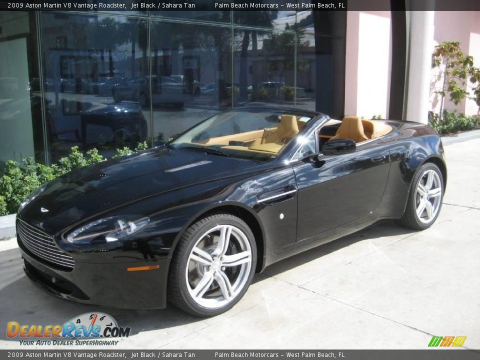 2009 Aston Martin V8 Vantage Roadster Jet Black / Sahara Tan Photo #1