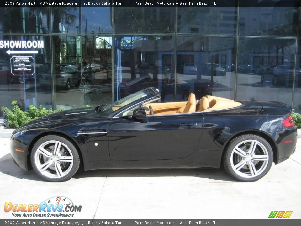 2009 Aston Martin V8 Vantage Roadster Jet Black / Sahara Tan Photo #4