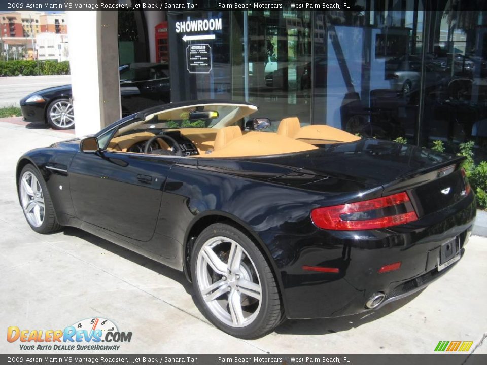 2009 Aston Martin V8 Vantage Roadster Jet Black / Sahara Tan Photo #5