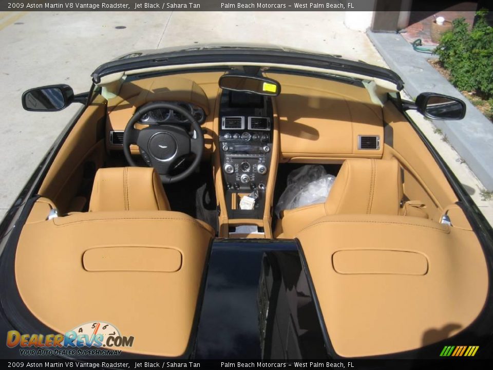 2009 Aston Martin V8 Vantage Roadster Jet Black / Sahara Tan Photo #7