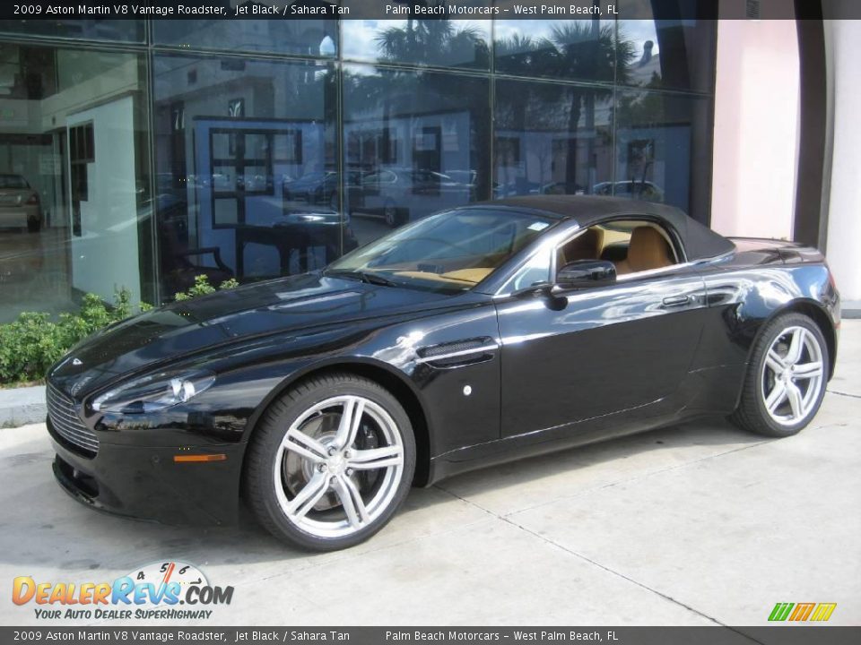 2009 Aston Martin V8 Vantage Roadster Jet Black / Sahara Tan Photo #8