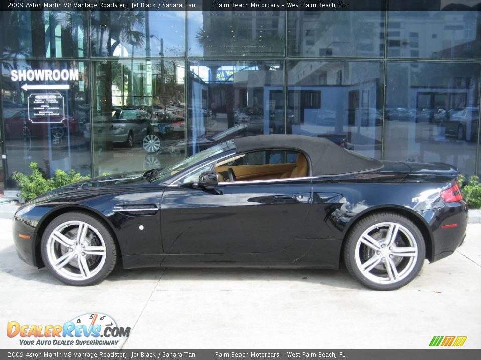 2009 Aston Martin V8 Vantage Roadster Jet Black / Sahara Tan Photo #9