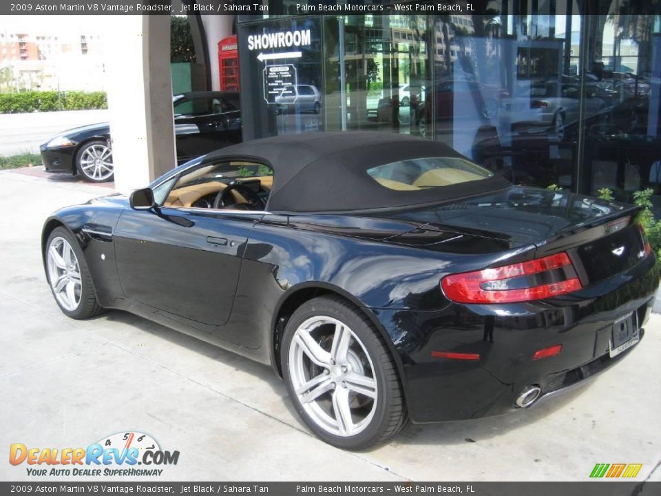 2009 Aston Martin V8 Vantage Roadster Jet Black / Sahara Tan Photo #10