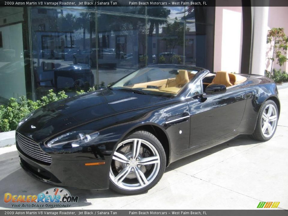 2009 Aston Martin V8 Vantage Roadster Jet Black / Sahara Tan Photo #12