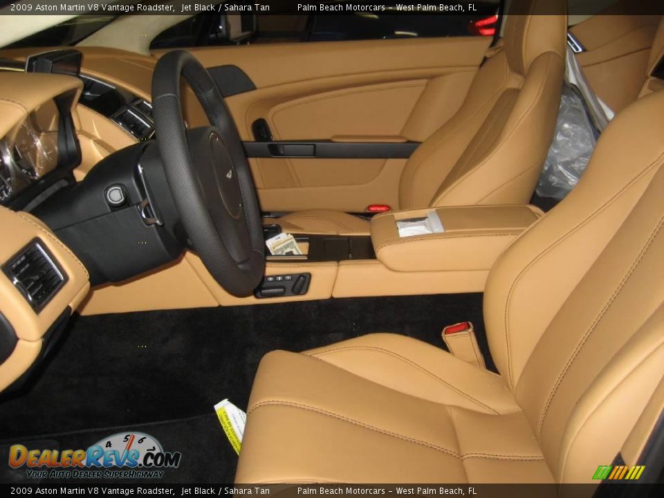 2009 Aston Martin V8 Vantage Roadster Jet Black / Sahara Tan Photo #15