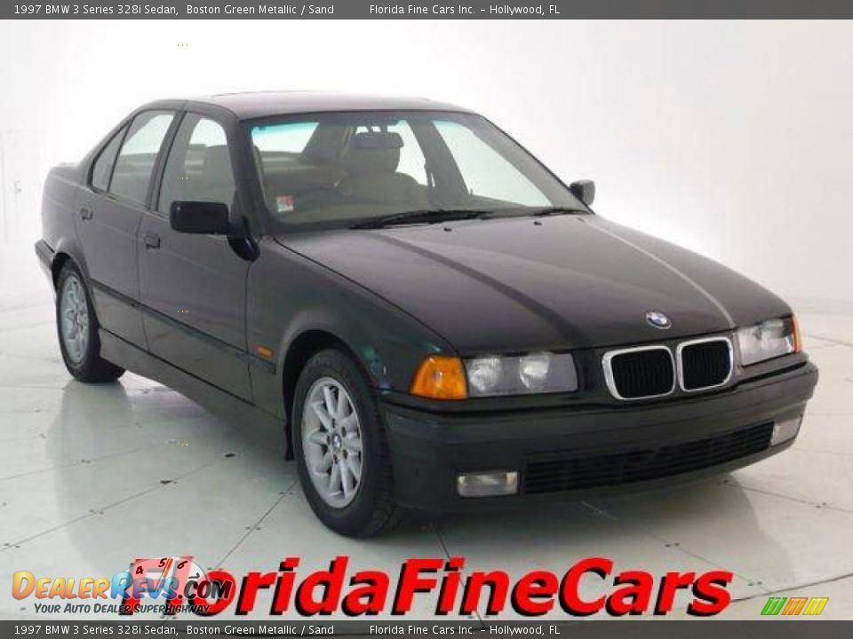 1997 BMW 3 Series 328i Sedan Boston Green Metallic / Sand Photo #1