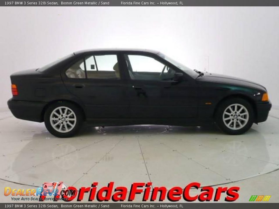 1997 BMW 3 Series 328i Sedan Boston Green Metallic / Sand Photo #4