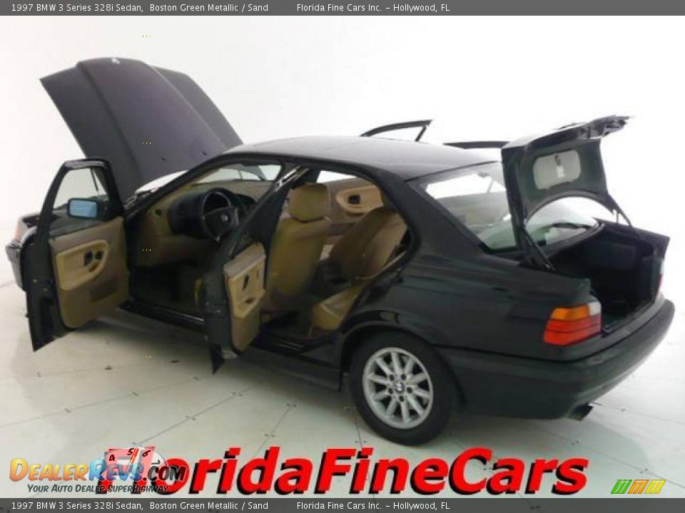 1997 BMW 3 Series 328i Sedan Boston Green Metallic / Sand Photo #7