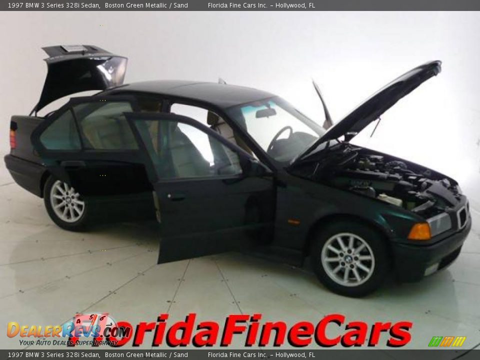 1997 BMW 3 Series 328i Sedan Boston Green Metallic / Sand Photo #8