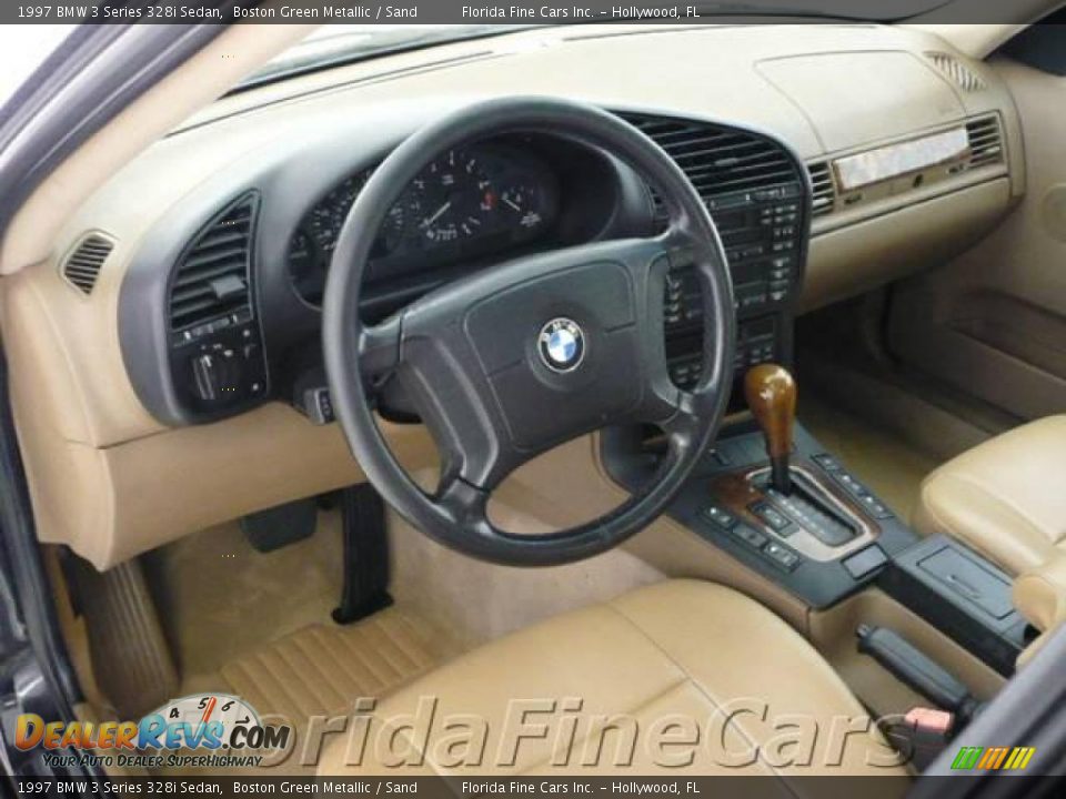 1997 BMW 3 Series 328i Sedan Boston Green Metallic / Sand Photo #12