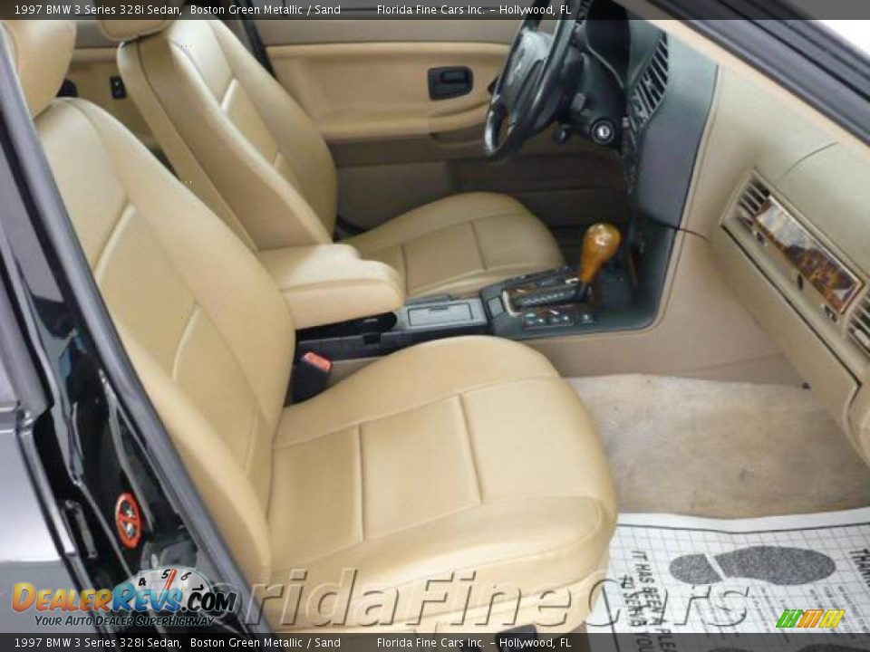1997 BMW 3 Series 328i Sedan Boston Green Metallic / Sand Photo #13