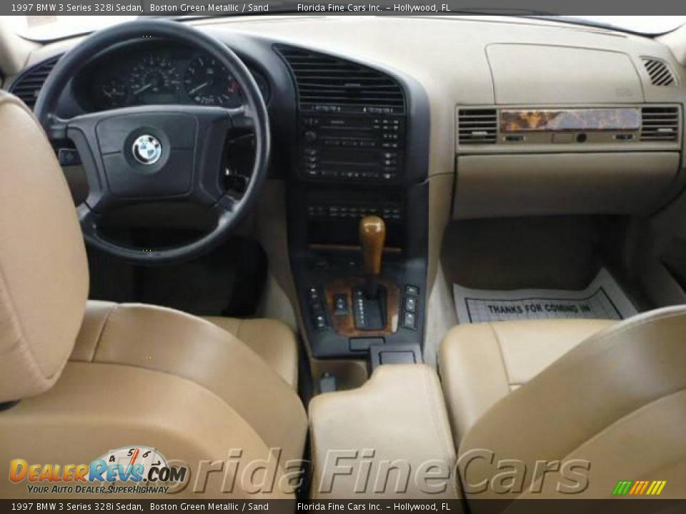 1997 BMW 3 Series 328i Sedan Boston Green Metallic / Sand Photo #16