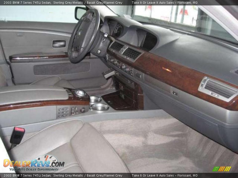 2003 BMW 7 Series 745Li Sedan Sterling Grey Metallic / Basalt Grey/Flannel Grey Photo #10