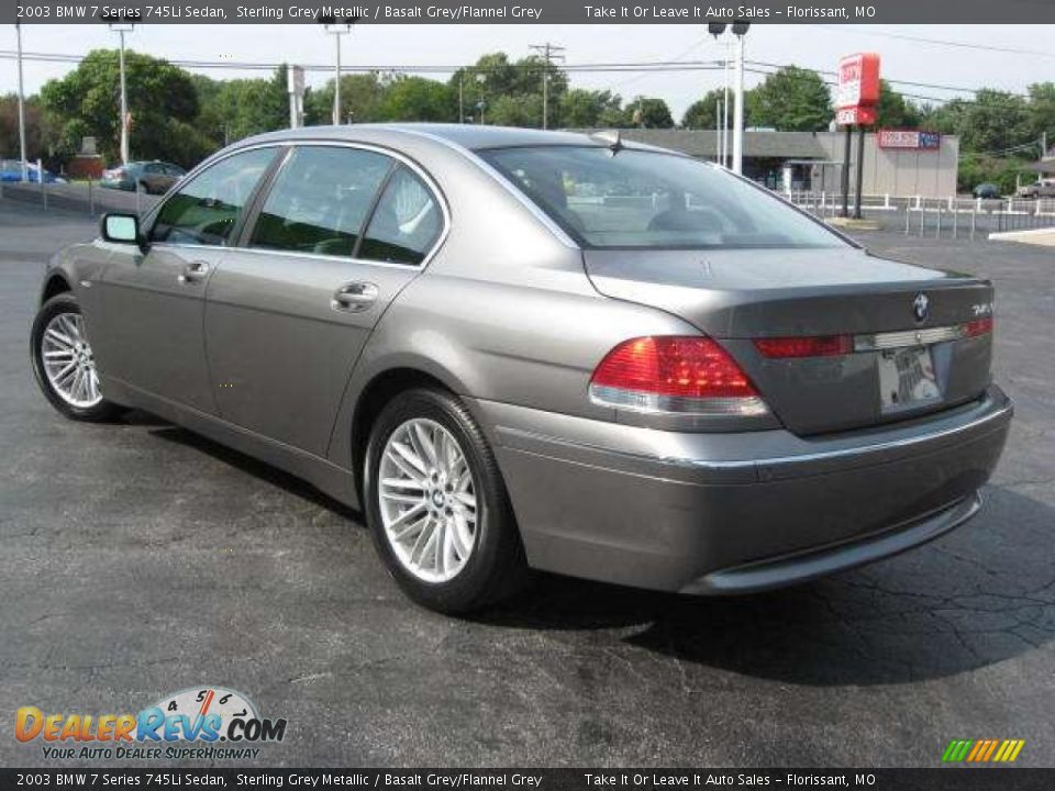 2003 BMW 7 Series 745Li Sedan Sterling Grey Metallic / Basalt Grey/Flannel Grey Photo #16
