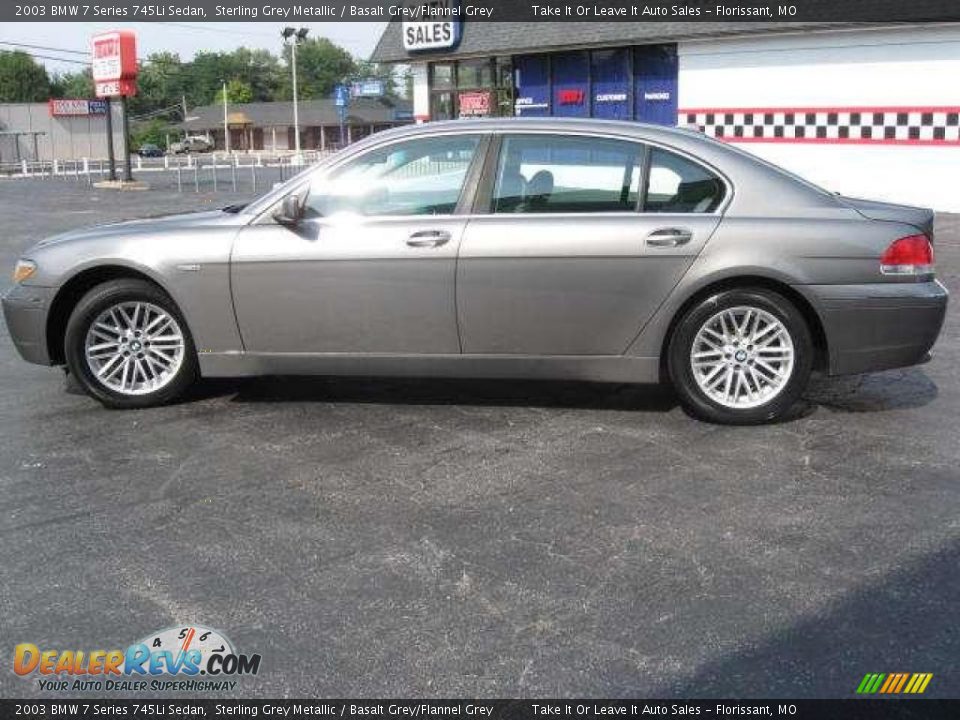 2003 BMW 7 Series 745Li Sedan Sterling Grey Metallic / Basalt Grey/Flannel Grey Photo #17