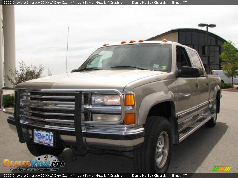 2000 Chevrolet Silverado 2500 LS Crew Cab 4x4 Light Pewter Metallic / Graphite Photo #2