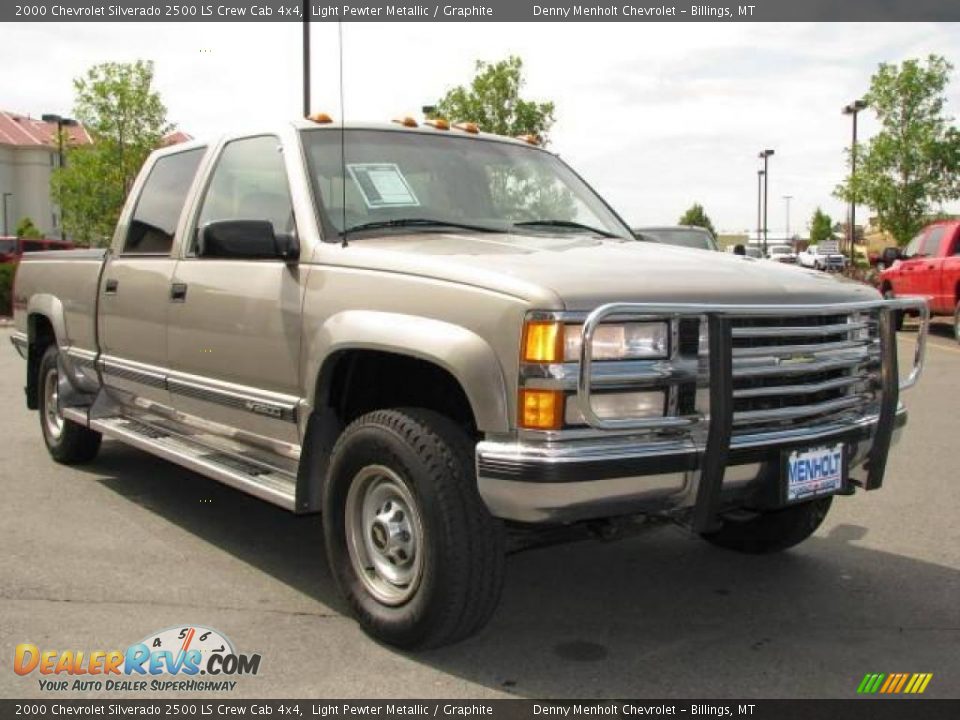 2000 Chevrolet Silverado 2500 LS Crew Cab 4x4 Light Pewter Metallic / Graphite Photo #3