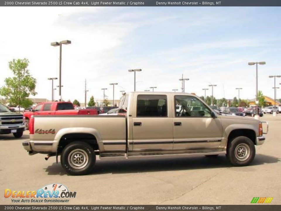 2000 Chevrolet Silverado 2500 LS Crew Cab 4x4 Light Pewter Metallic / Graphite Photo #5