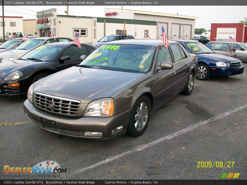 2003 Cadillac DeVille DTS Bronzemist / Neutral Shale Beige Photo #2