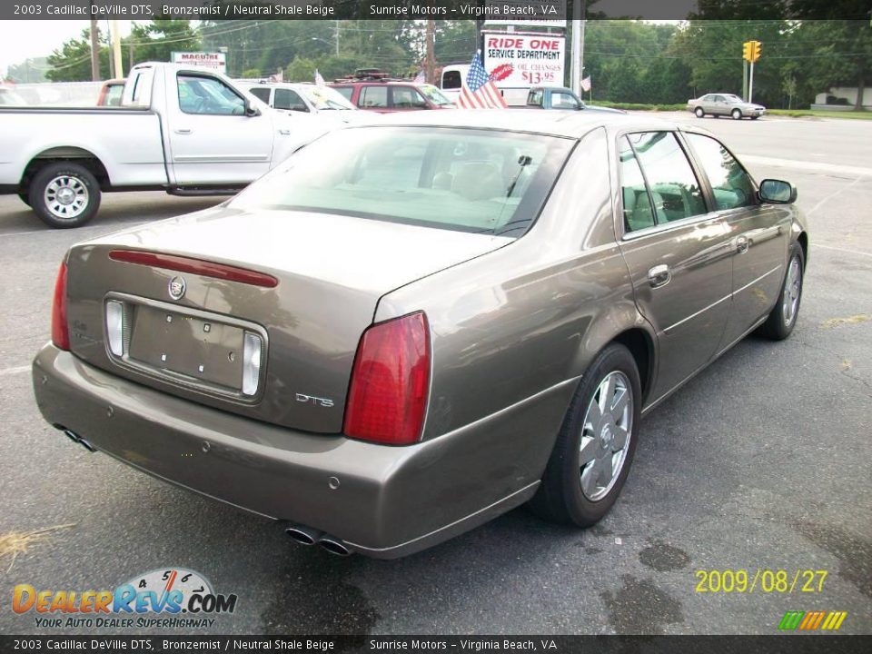 2003 Cadillac DeVille DTS Bronzemist / Neutral Shale Beige Photo #4